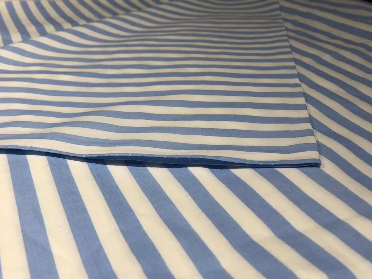 100% Cotton Poplin STRIPES  58" wide AVAILABLE IN 4 COLORS bright blue/sky blue/pink and baby blue