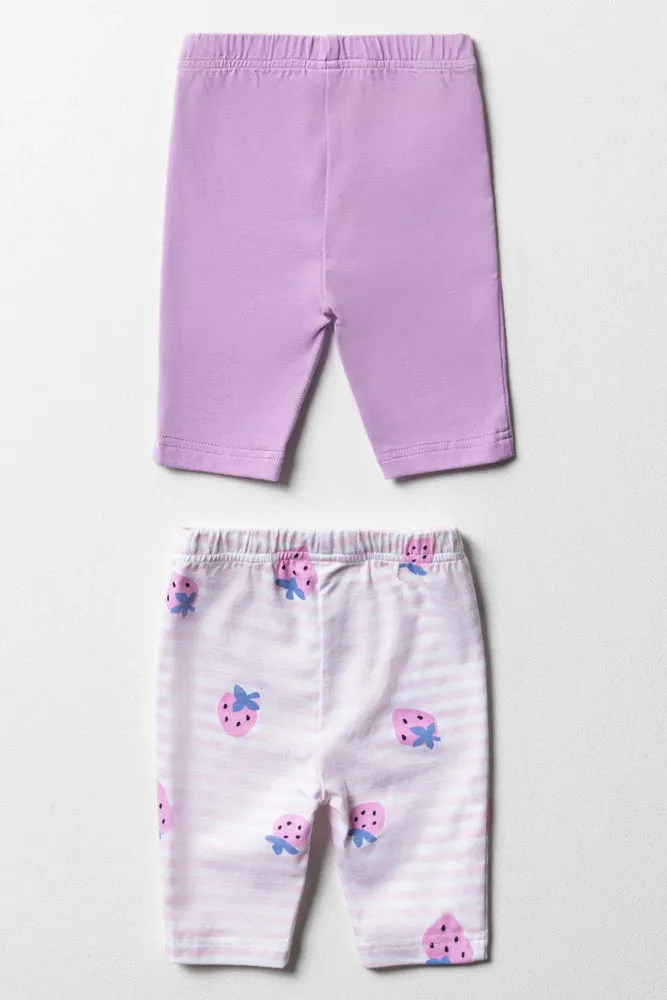 2 Pack Cropped Legging Purple