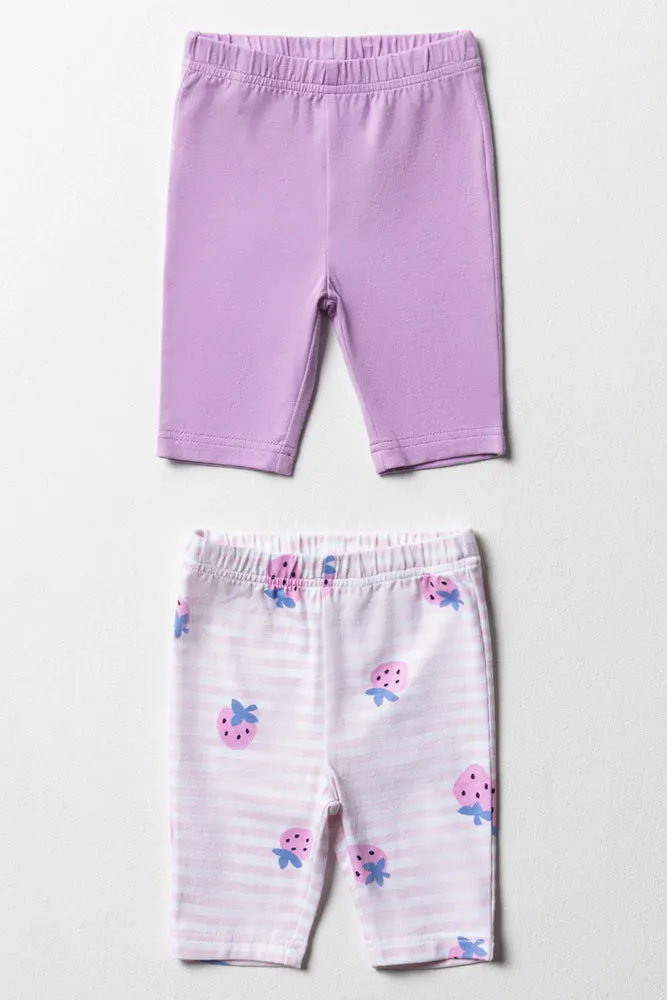 2 Pack Cropped Legging Purple