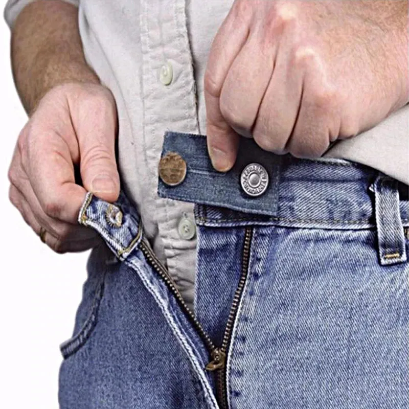 4-Piece: Jeans Elastic Waistband Button Extender Belt