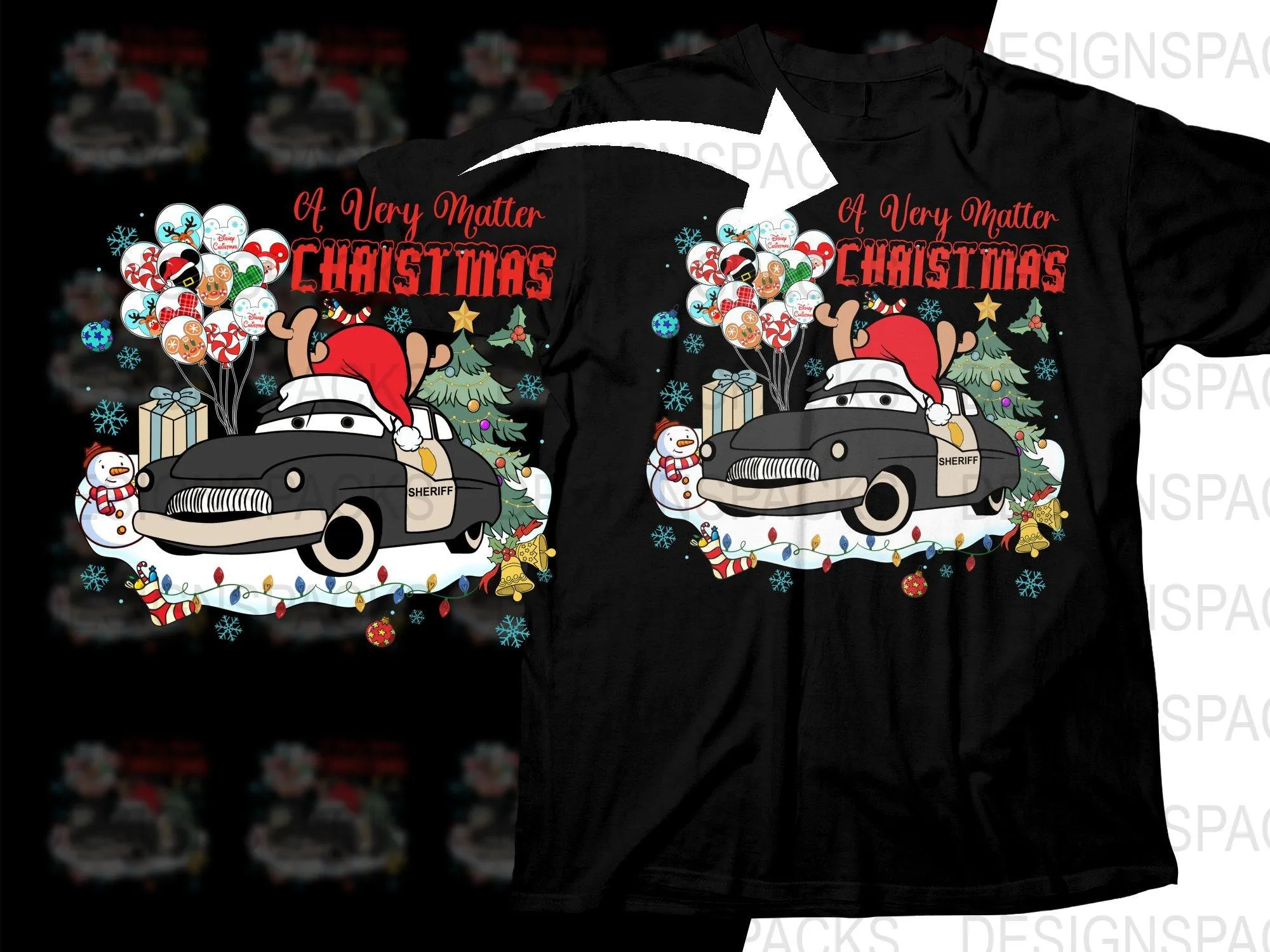 A Very Merry Christmas Sheriff Car Graphic Png Digital Download