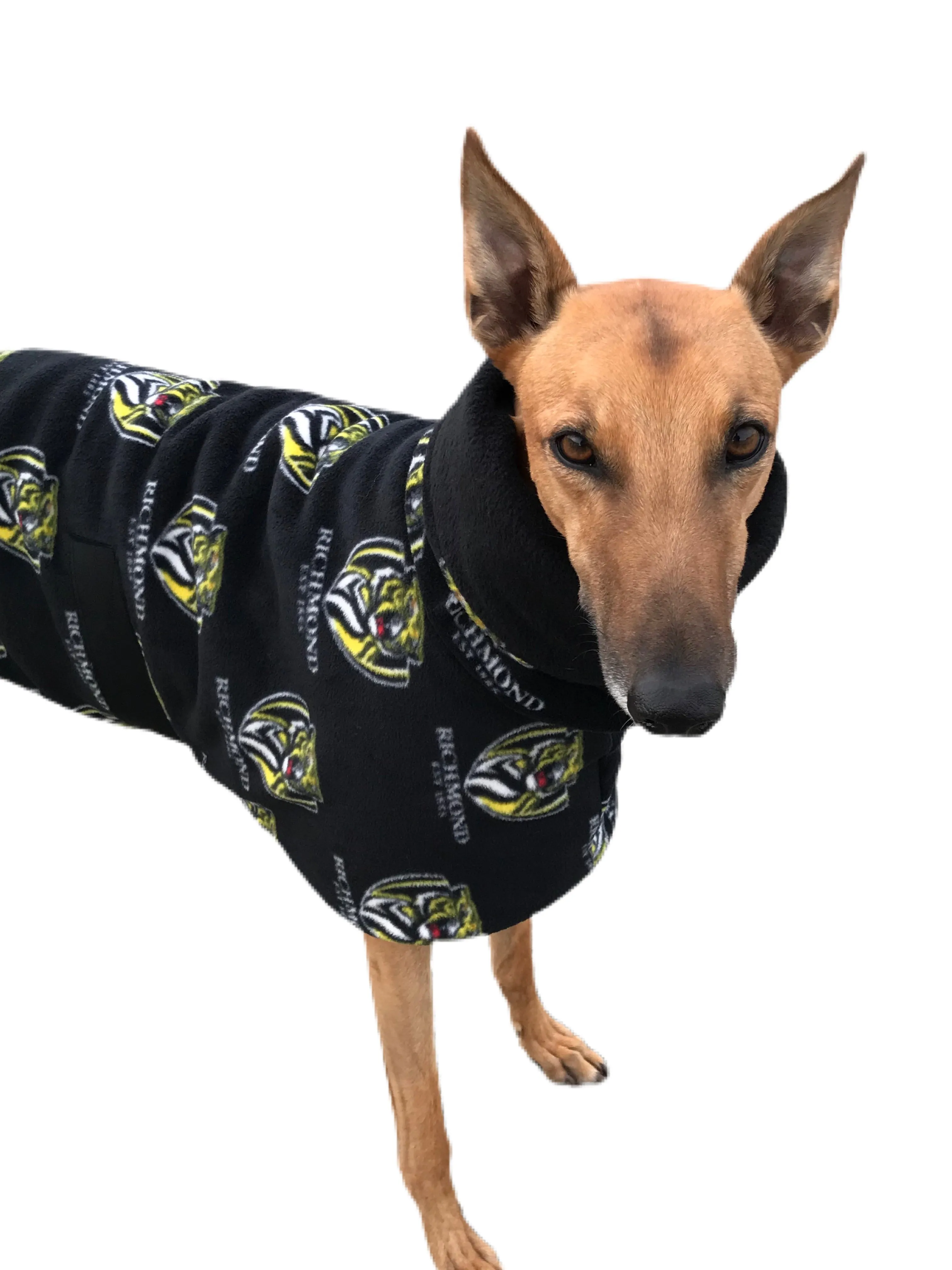 AFL Richmond Tigers greyhound coat deluxe style double polar fleece washable