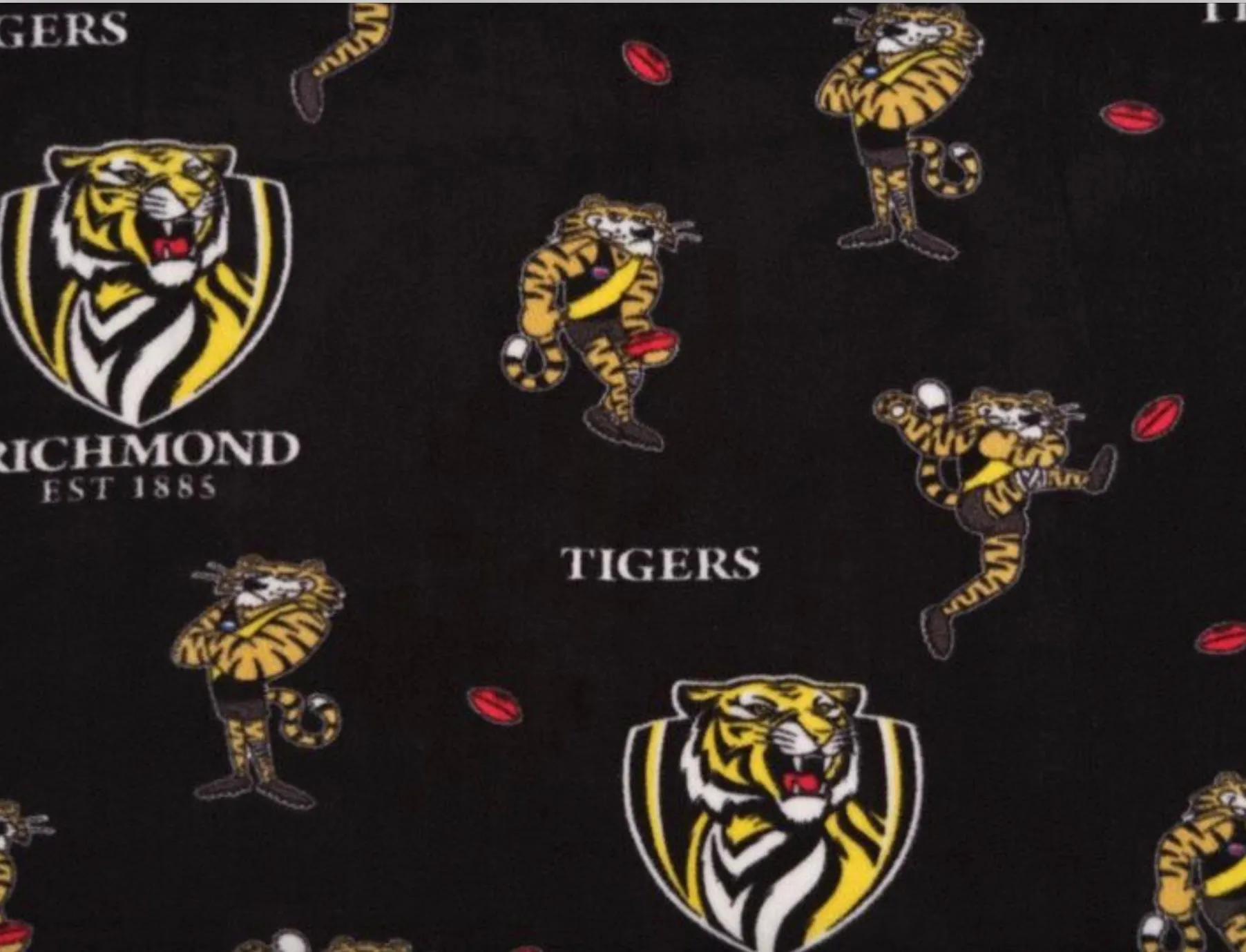 AFL Richmond Tigers greyhound coat deluxe style double polar fleece washable