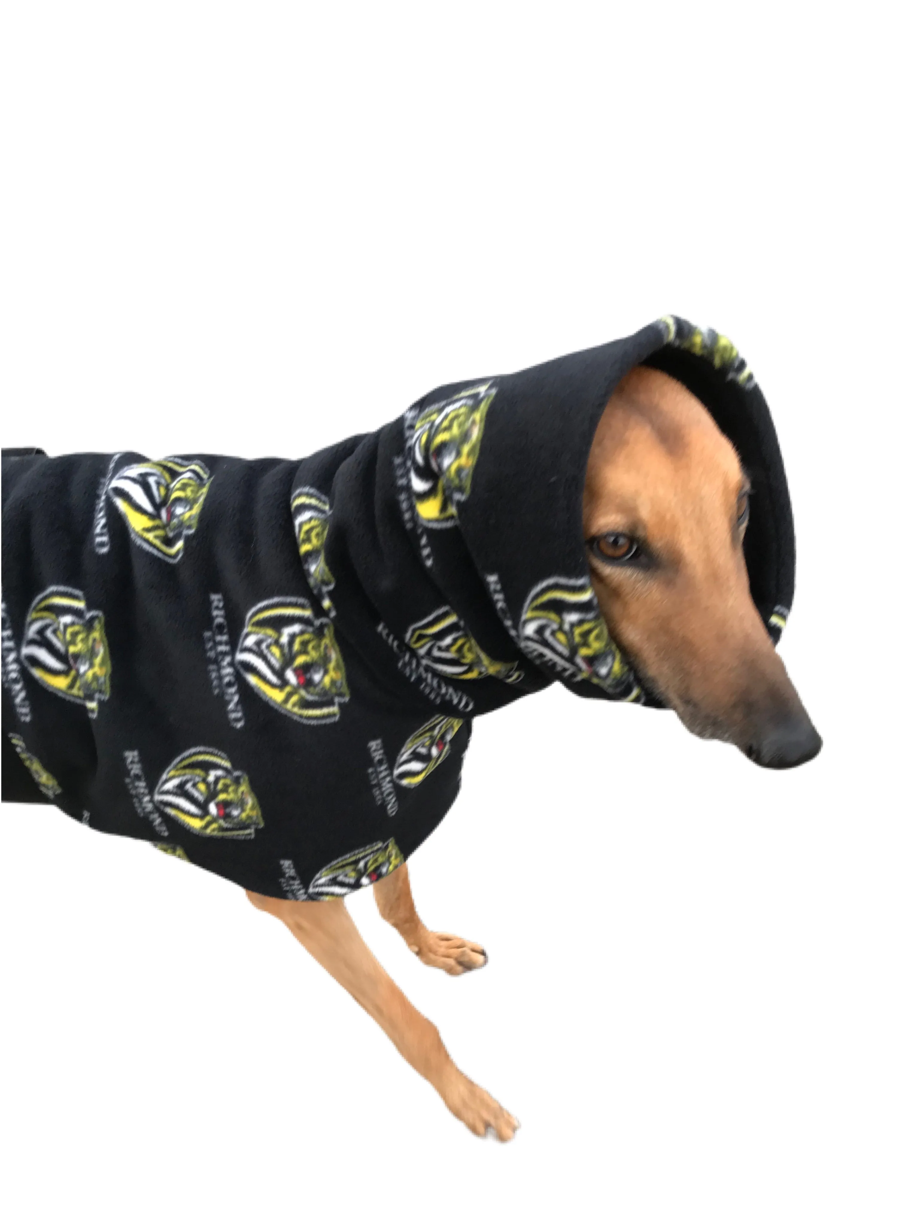 AFL Richmond Tigers greyhound coat deluxe style double polar fleece washable