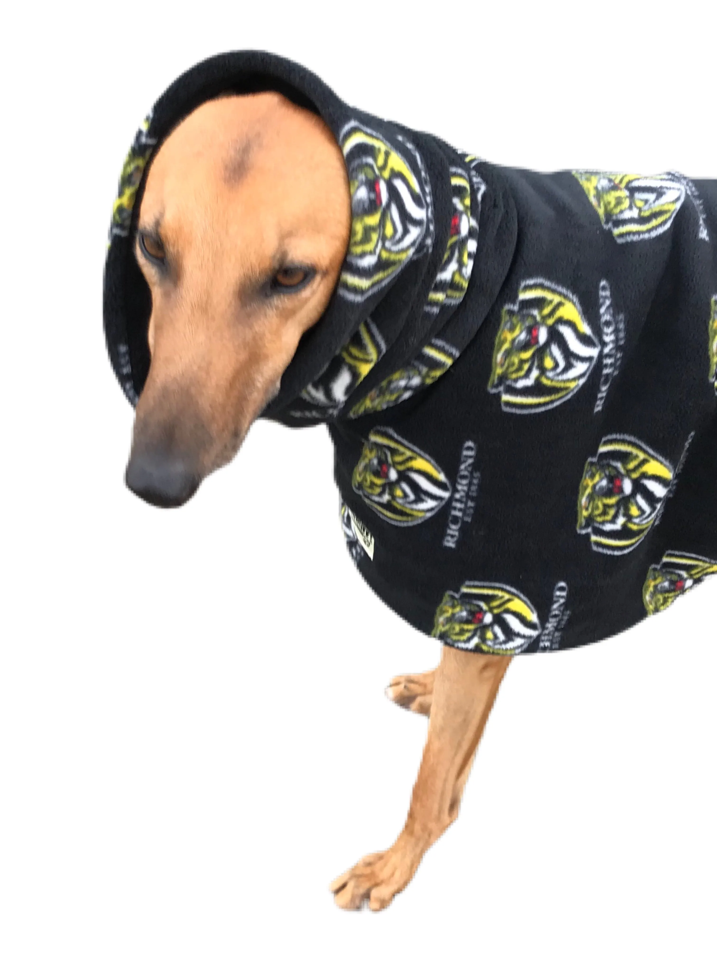 AFL Richmond Tigers greyhound coat deluxe style double polar fleece washable