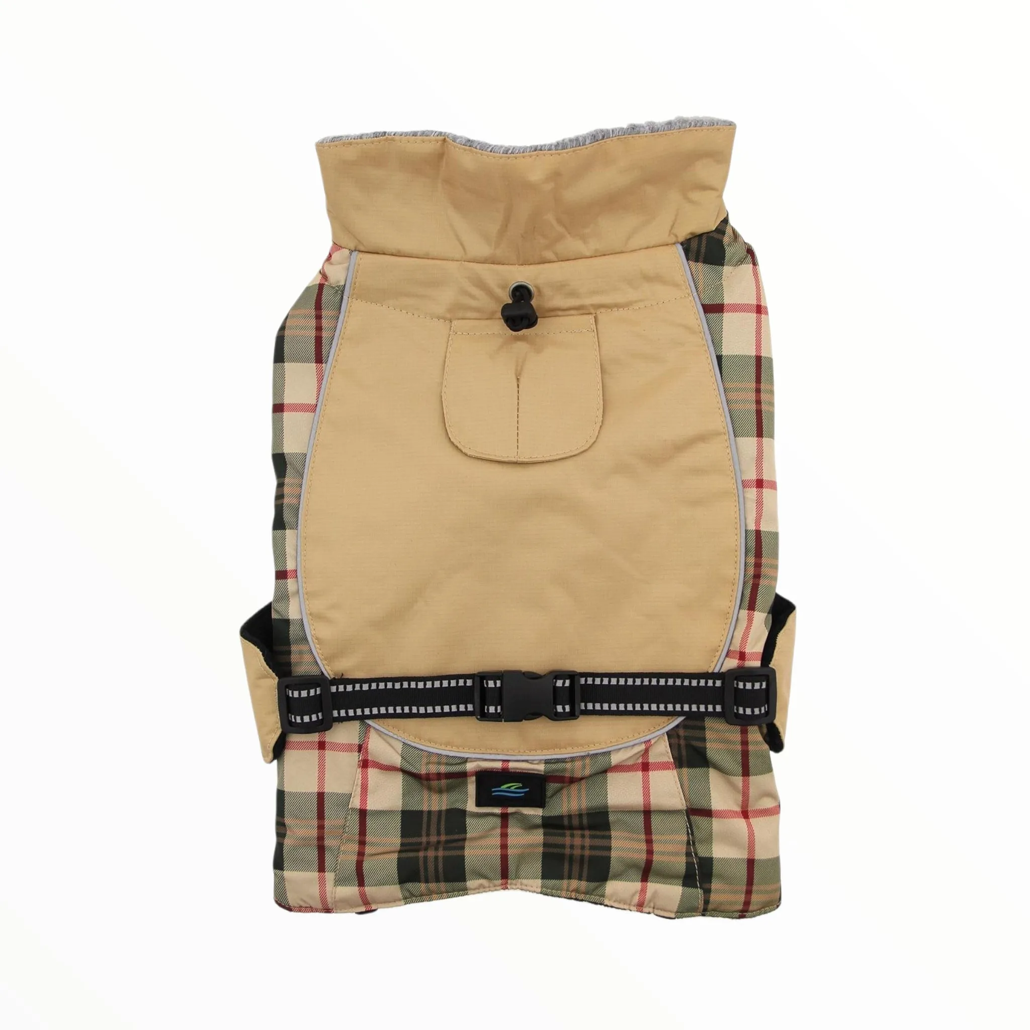 Alpine All Weather Dog Coat - Beige Plaid