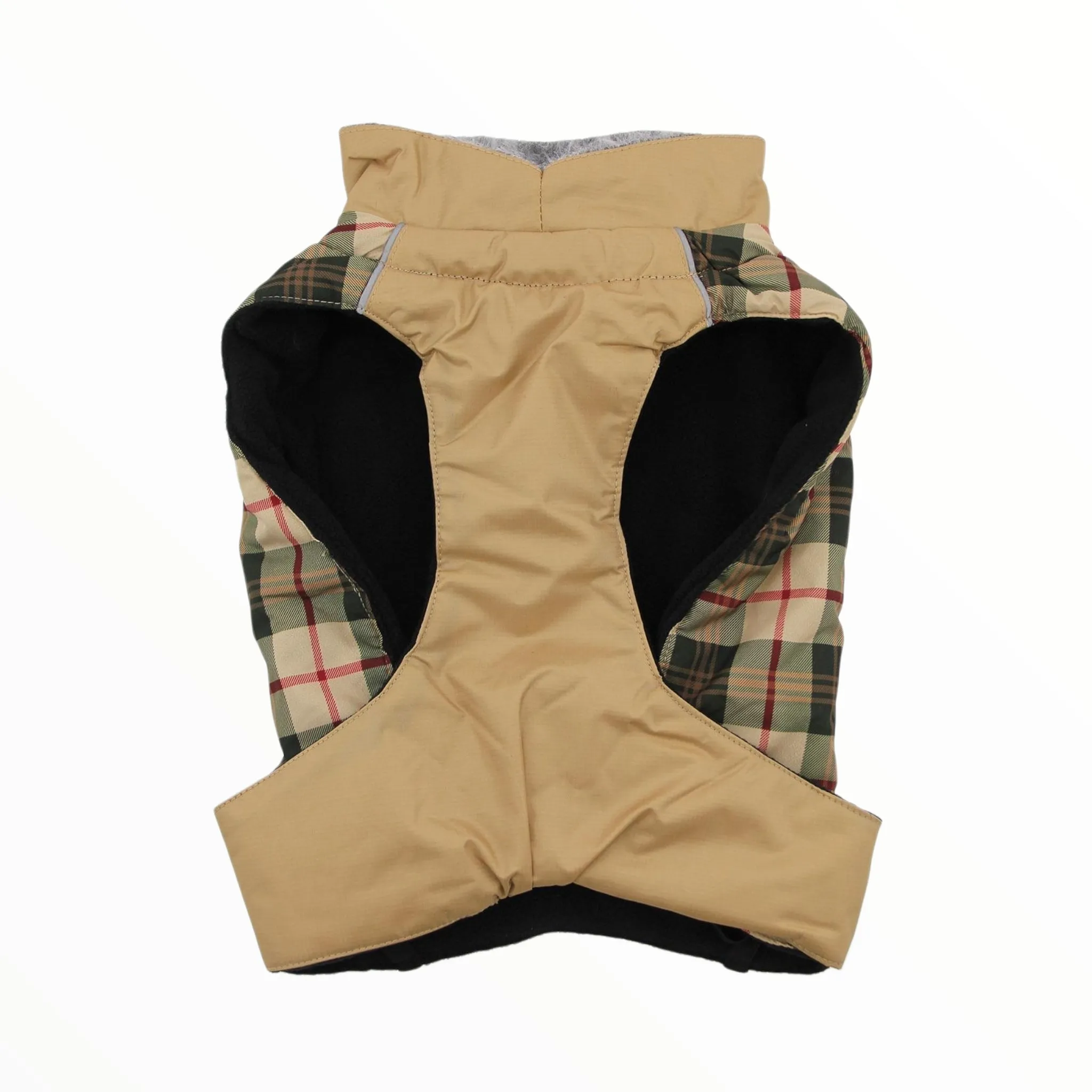 Alpine All Weather Dog Coat - Beige Plaid