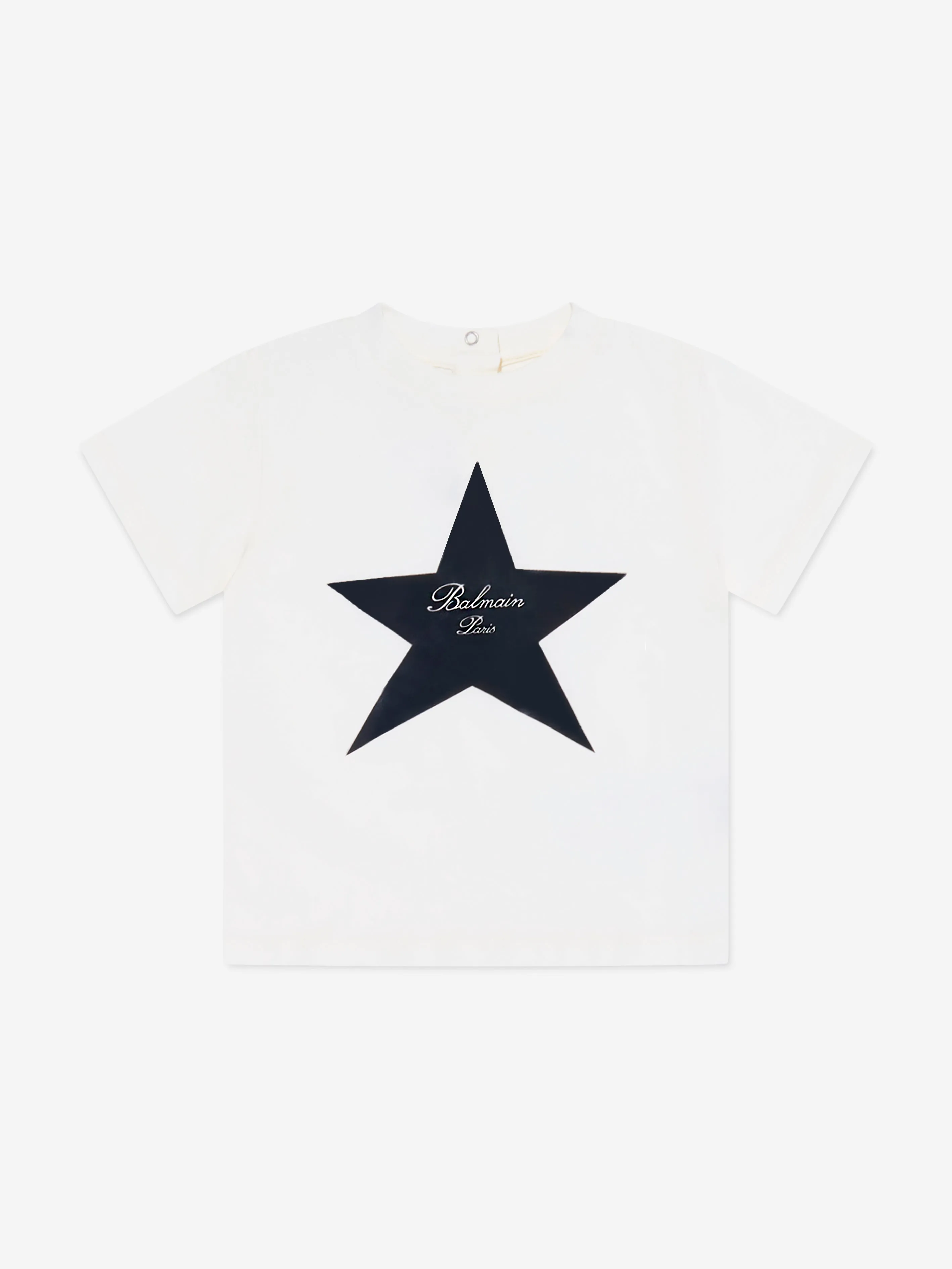 Balmain Baby Star Print T-Shirt in Ivory