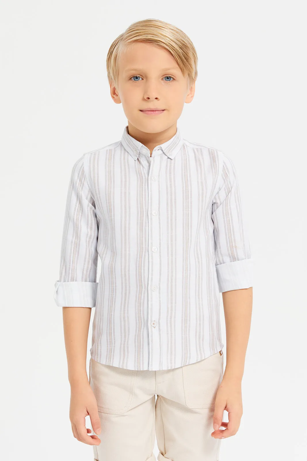 Boys Assorted Long Sleeves Striped Shirt