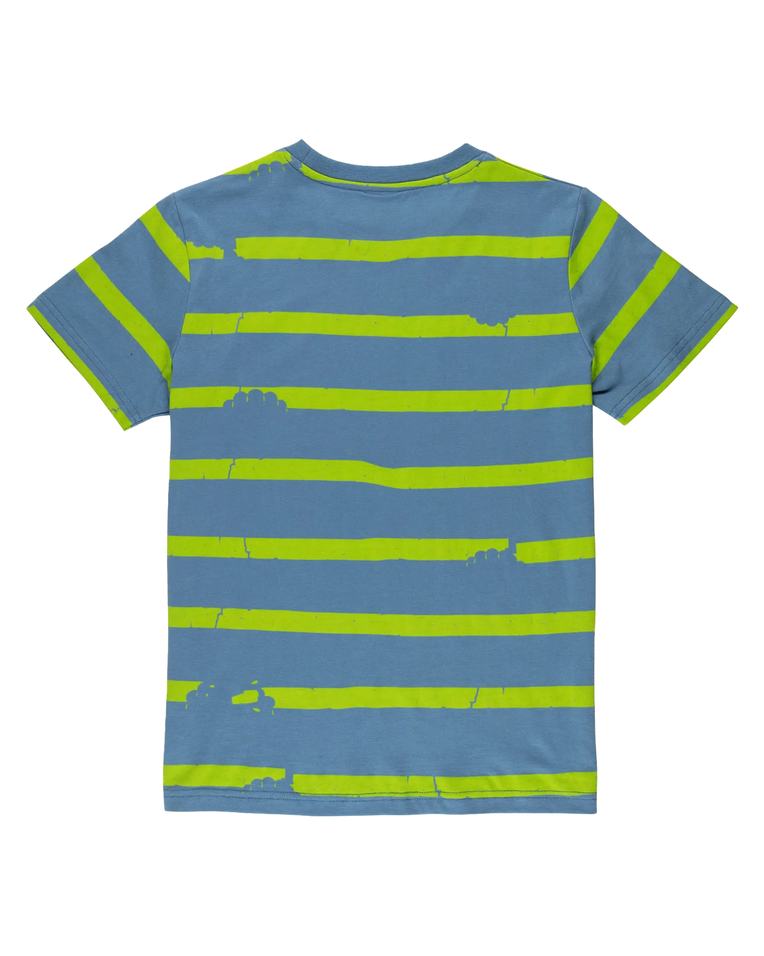 Boys Shark Bite Stripe T-Shirt in Dusty Blue