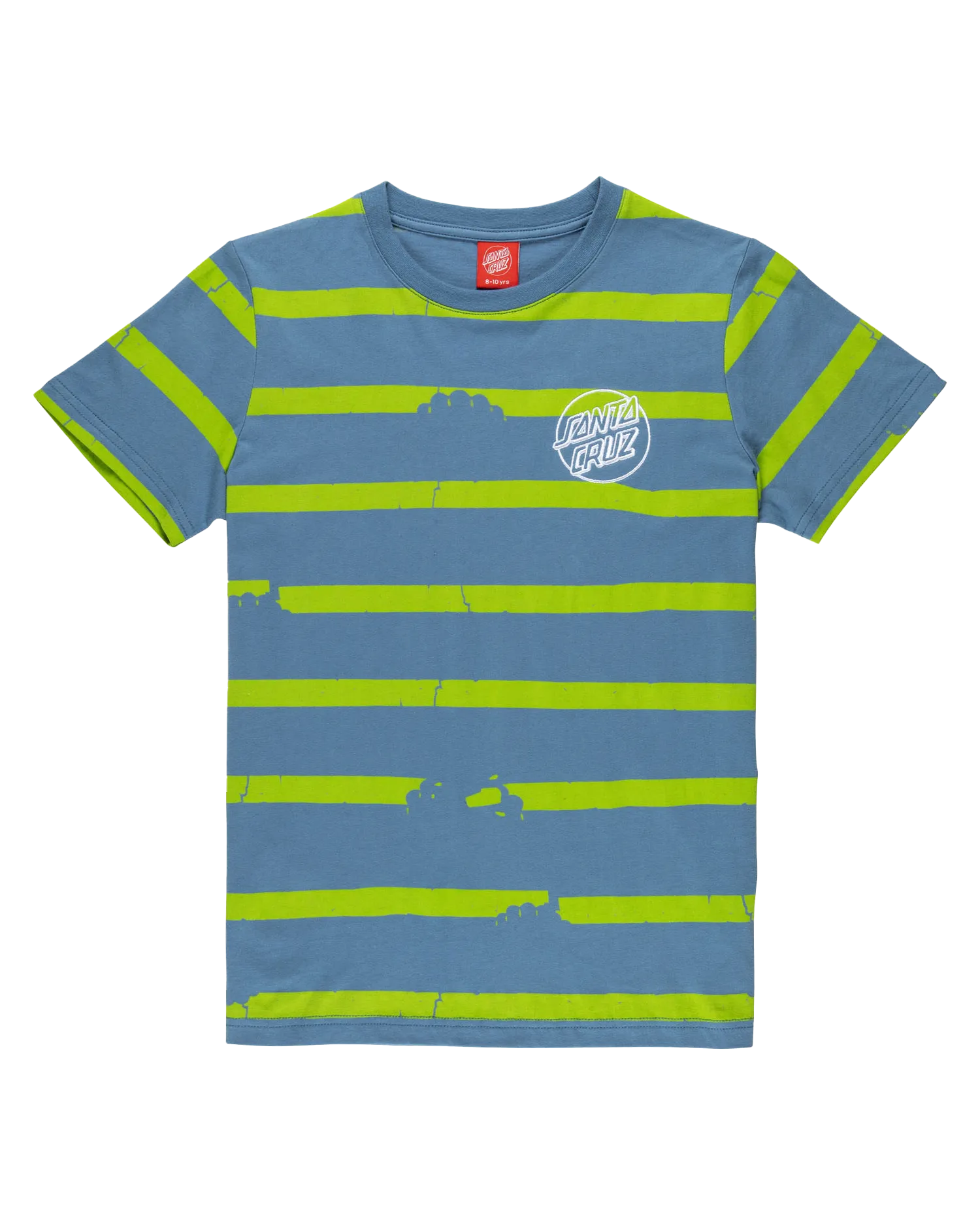 Boys Shark Bite Stripe T-Shirt in Dusty Blue