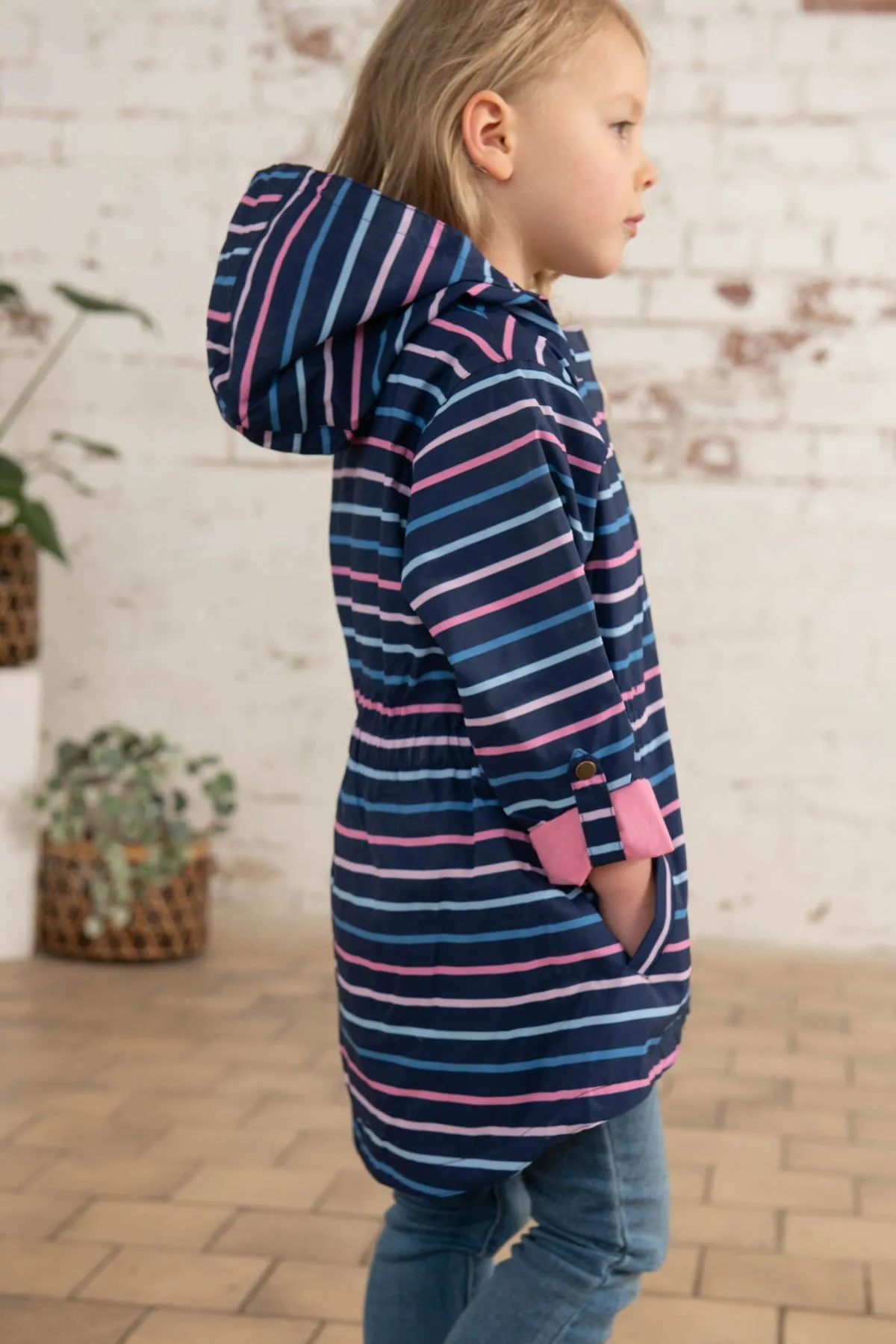 Charlotte Parka - Blue Pink Stripe