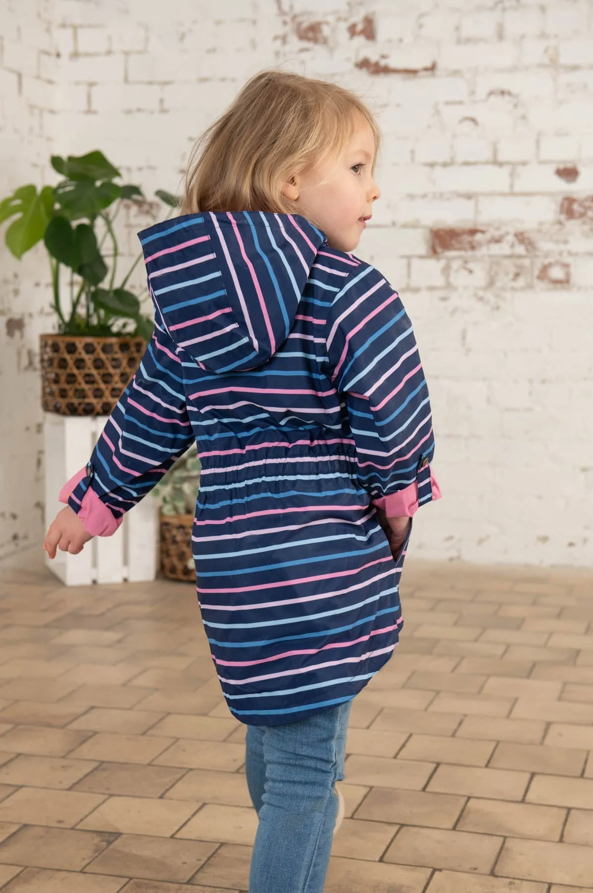 Charlotte Parka - Blue Pink Stripe