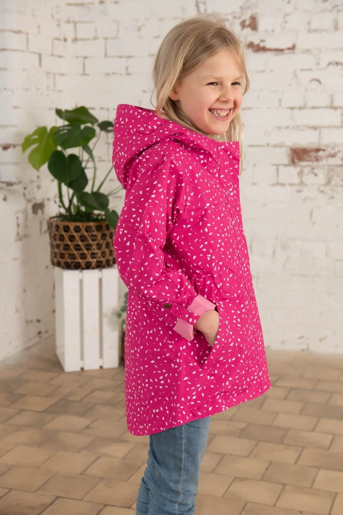 Charlotte Parka - Bright Pink Print