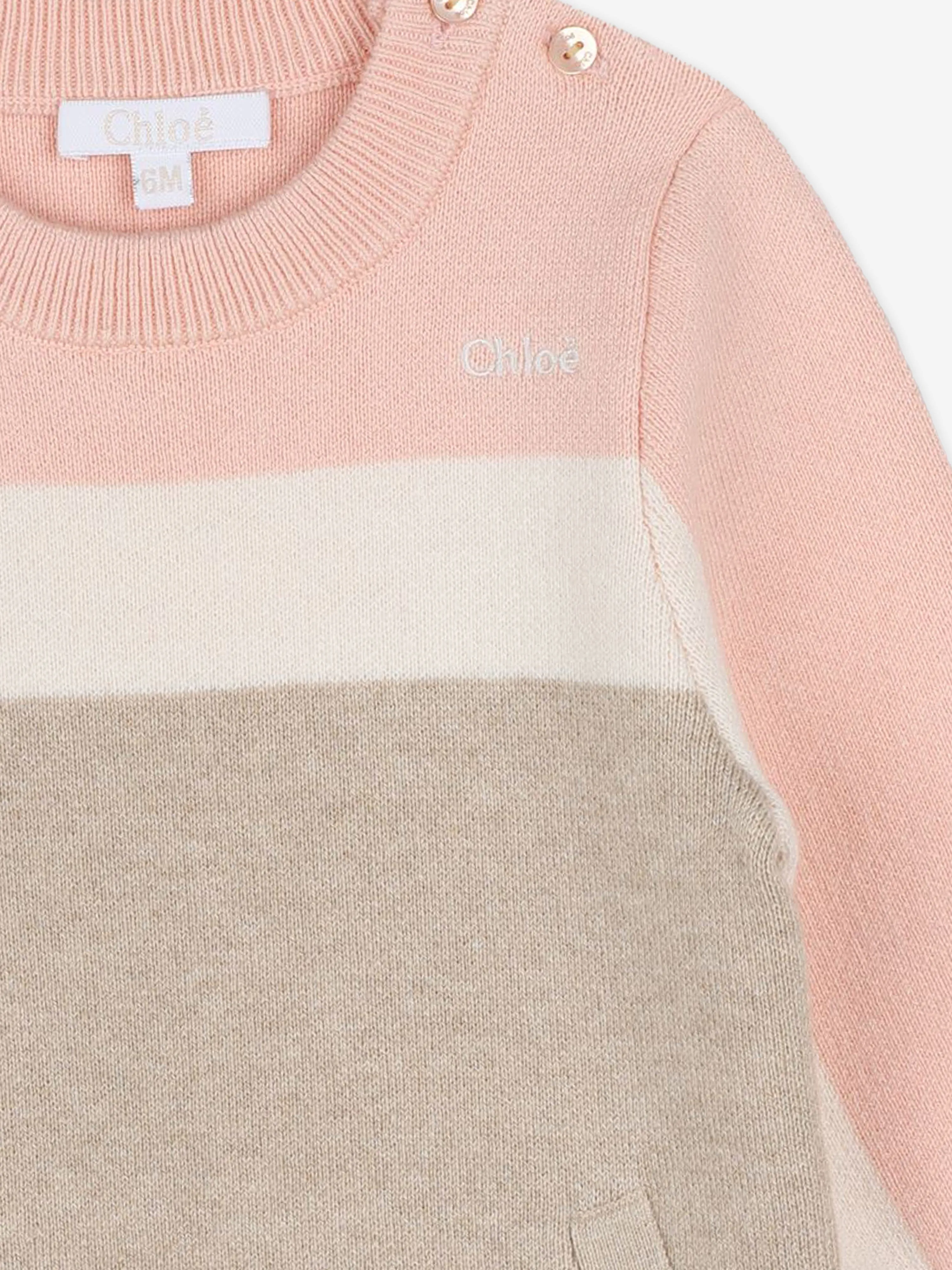 Chloé Baby Girls Knitted Logo Dress in Pink