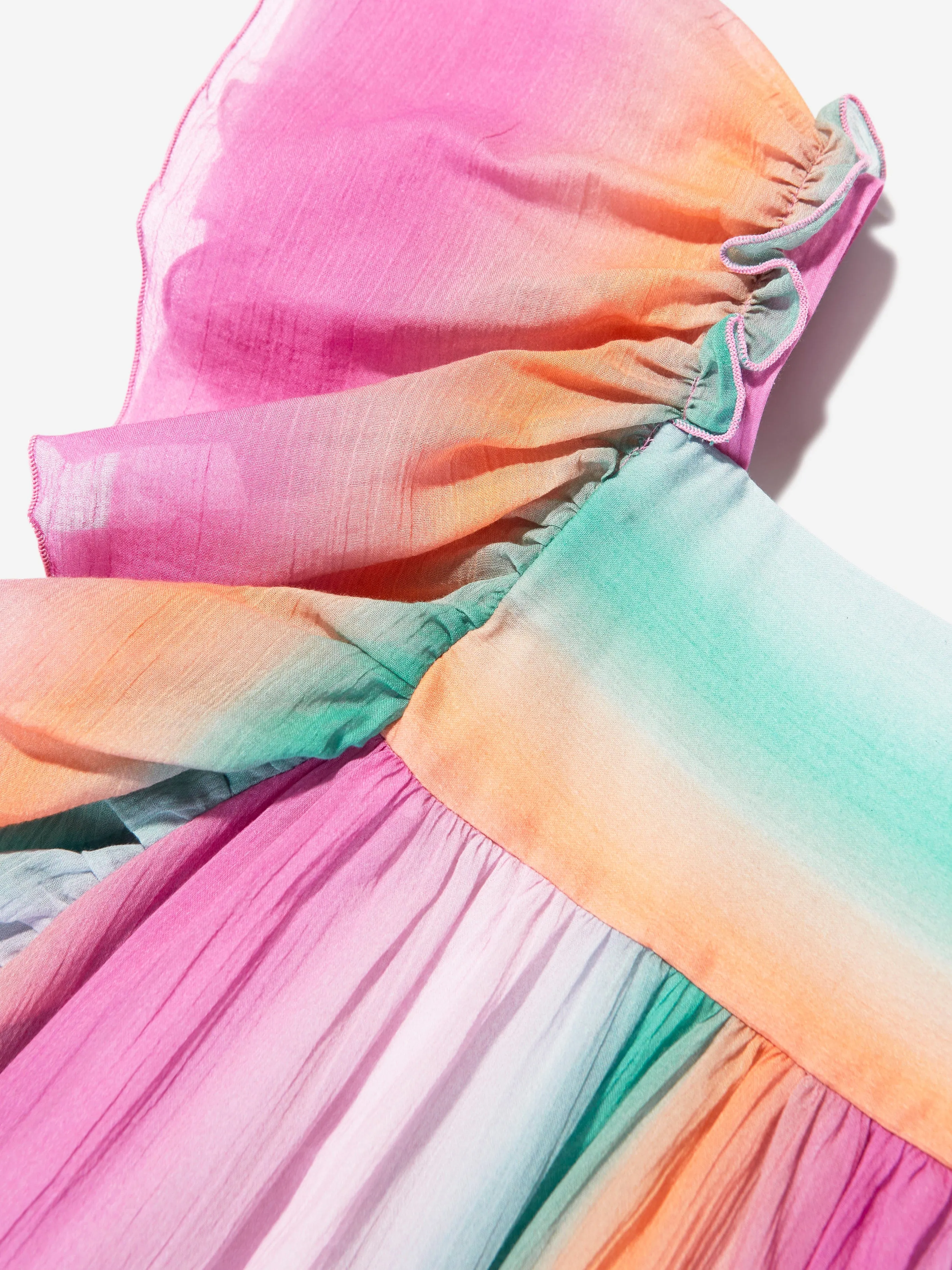 Chloé Girls Crepe Rainbow Dress in Multicolour