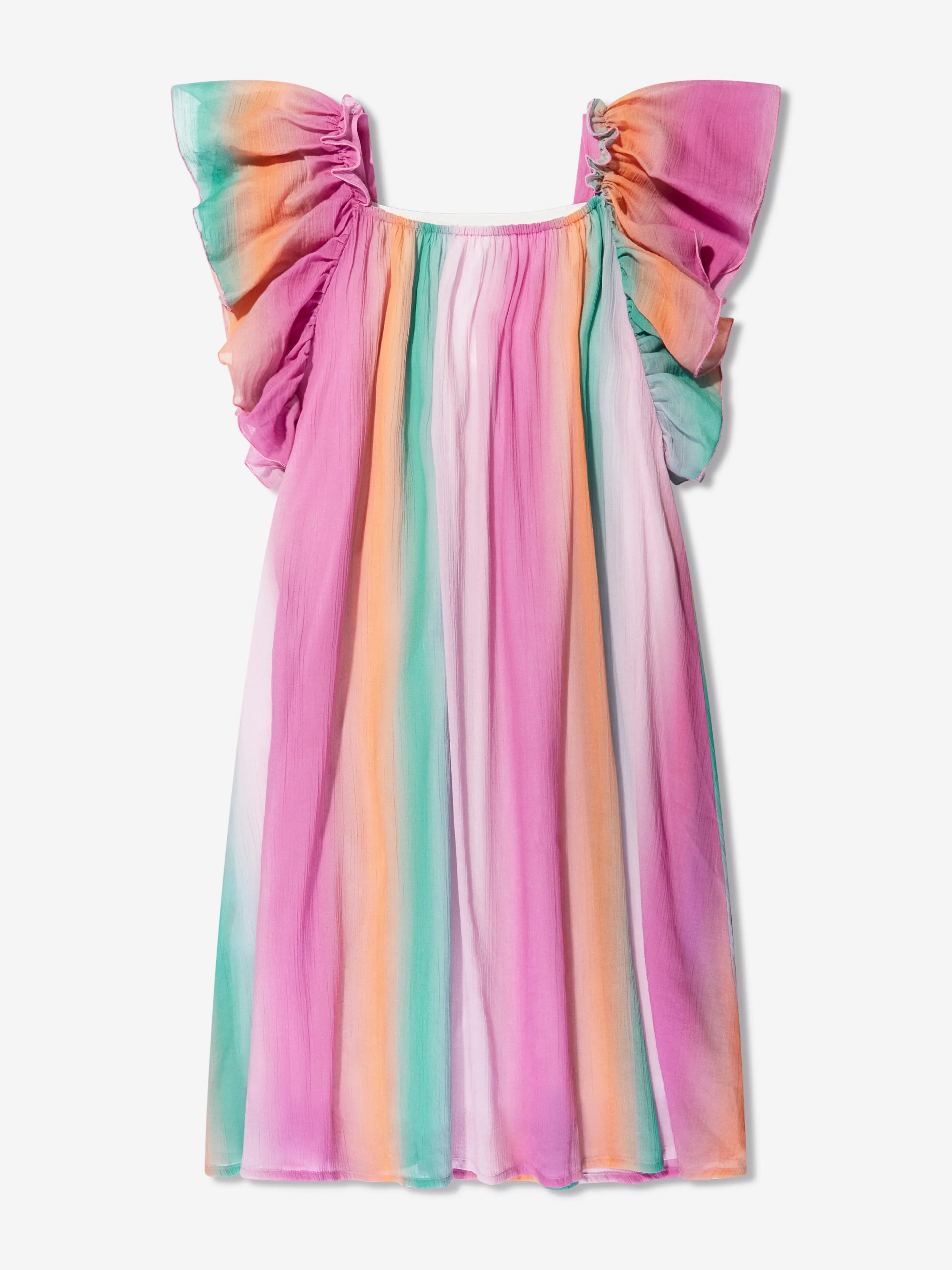 Chloé Girls Crepe Rainbow Dress in Multicolour