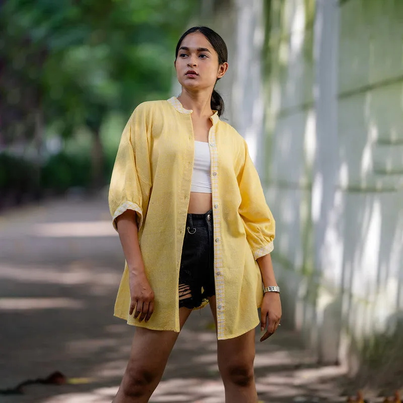 Cotton Oversized Shirt for Women | Turmeric Dyed