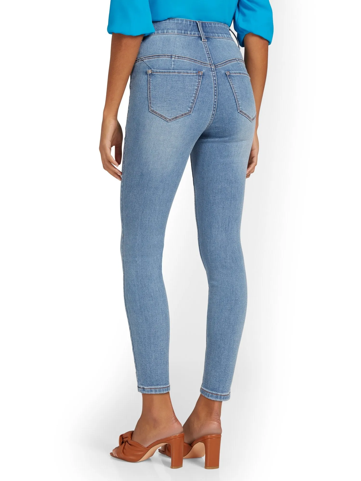 Curvy Ultra High-Waisted Super-Skinny Ankle Jeans - Medium Wash