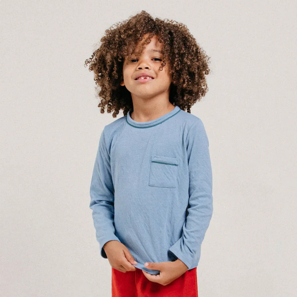 Dusty Blue Edward Baby Long-Sleeve Tee