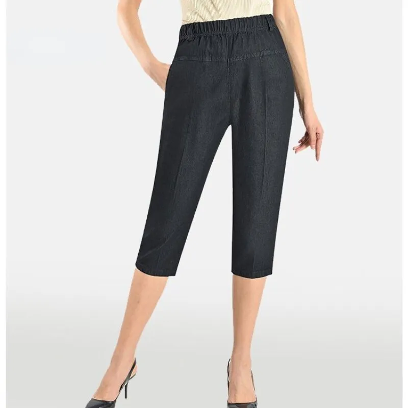 Elastic Waist Everyday Basics Mom Jeans