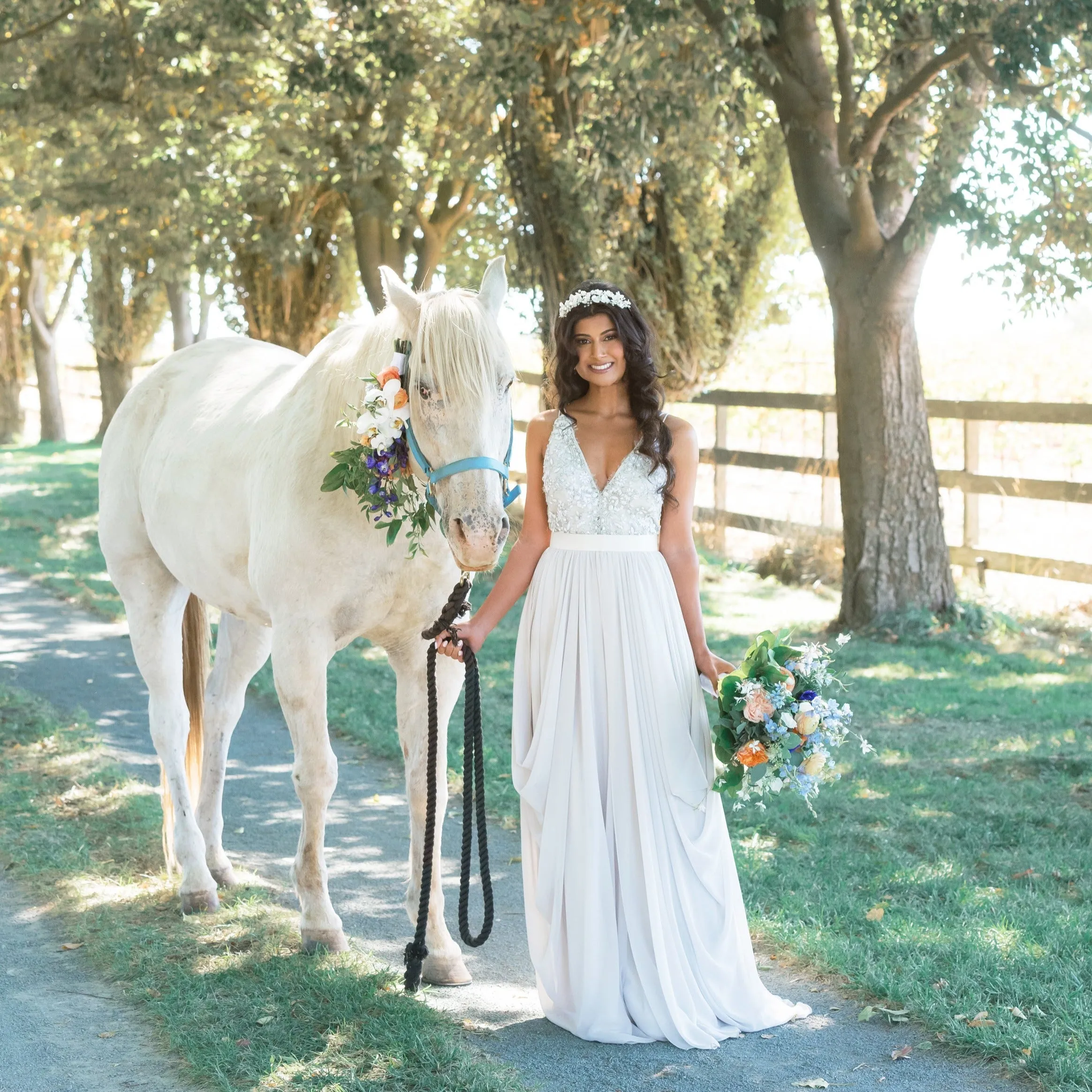 Fairytale Orange and Blue Sacramento Styled Shoot