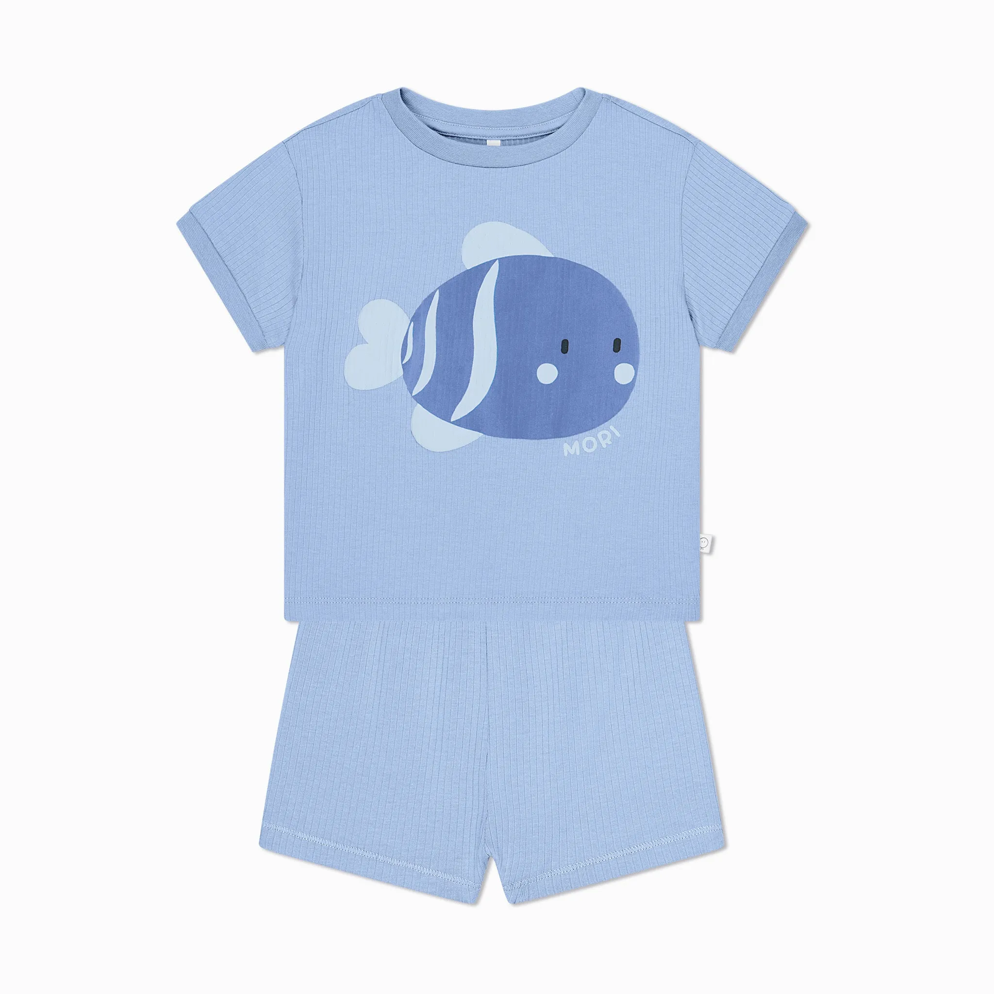 Fish Ribbed T-Shirt & Shorts Outfit