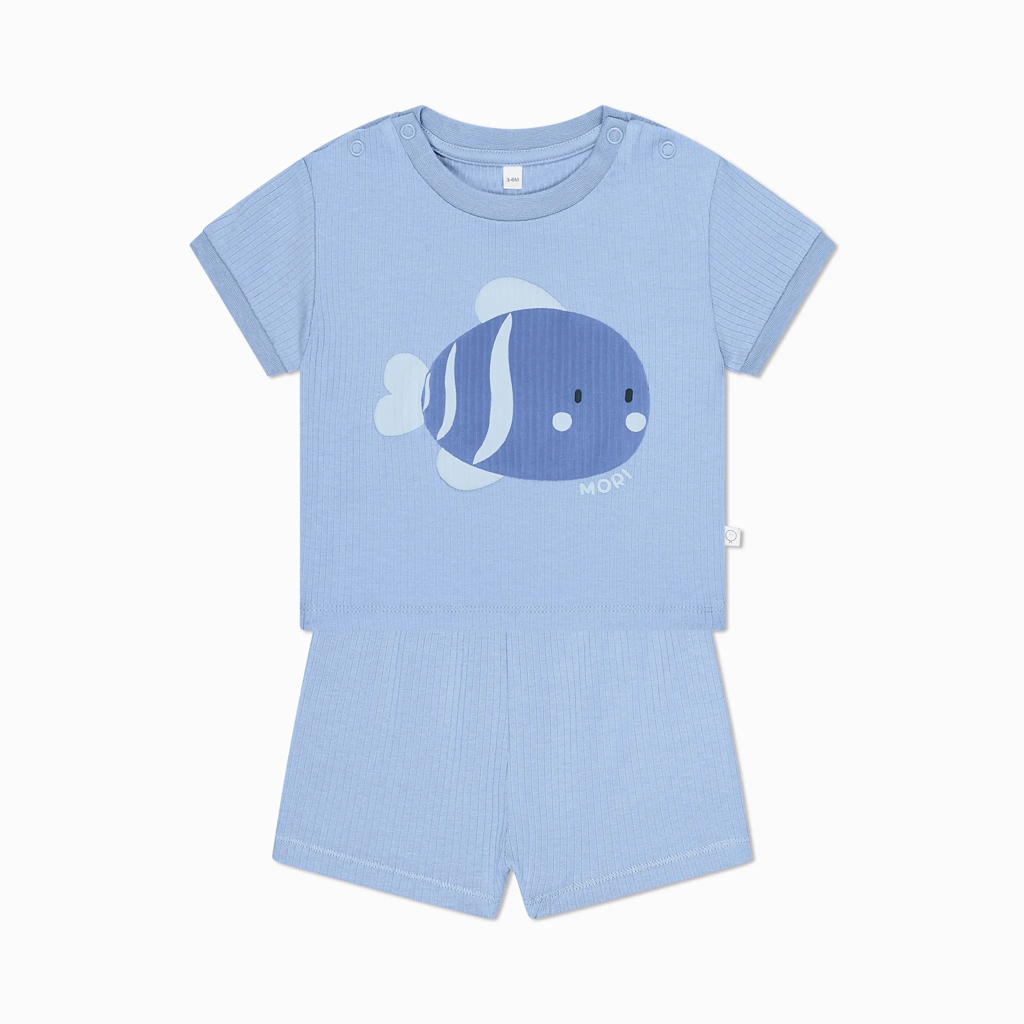 Fish Ribbed T-Shirt & Shorts Outfit