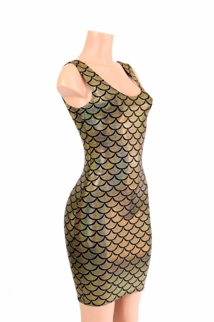 Gold Mermaid Bodycon Tank Dress