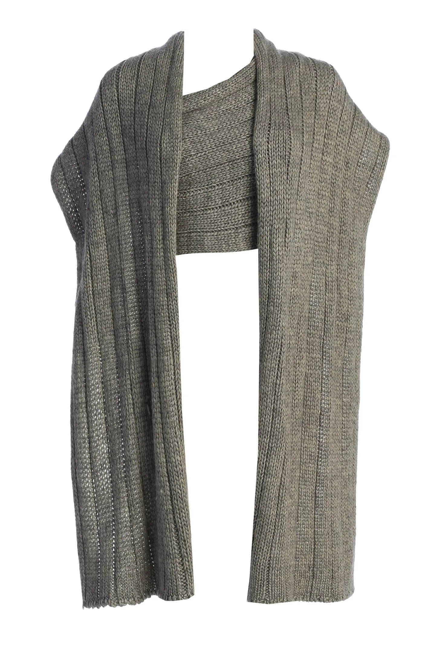 Grey Soft Life Cable Knit Sweater Top