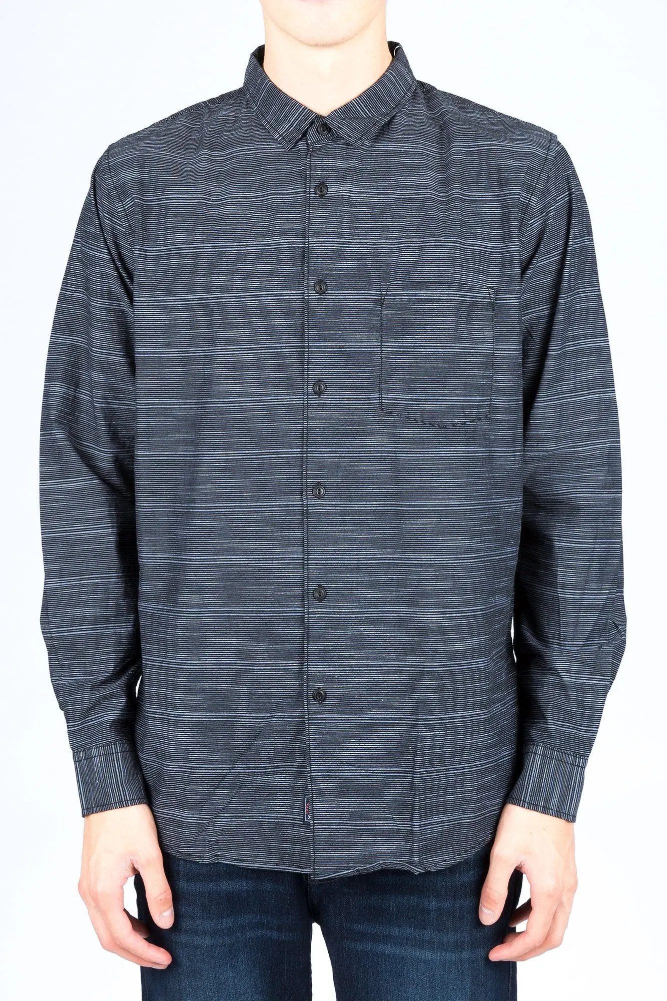 Guys Long Sleeve Striped Print Shirt