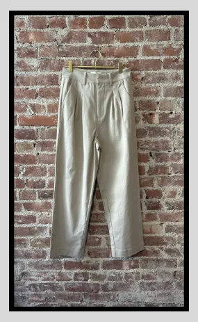 High-Waisted Cotton Trousers