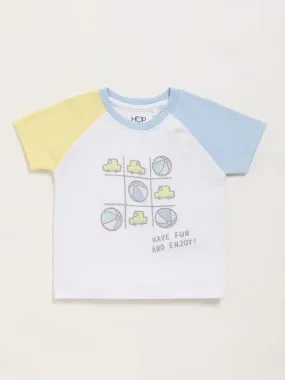 HOP Baby White Printed T-Shirt