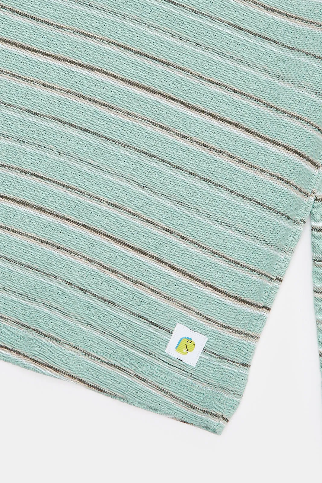 Infant Boys Green Striped T-Shirt