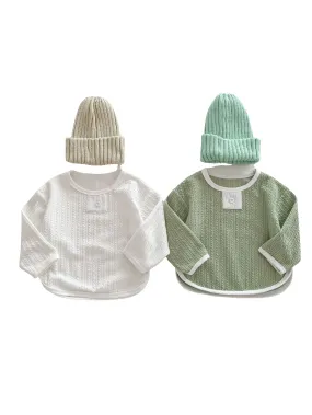 Infant kids Clothing Tops Loose Round Neck Casual Long Sleeve T-shirts