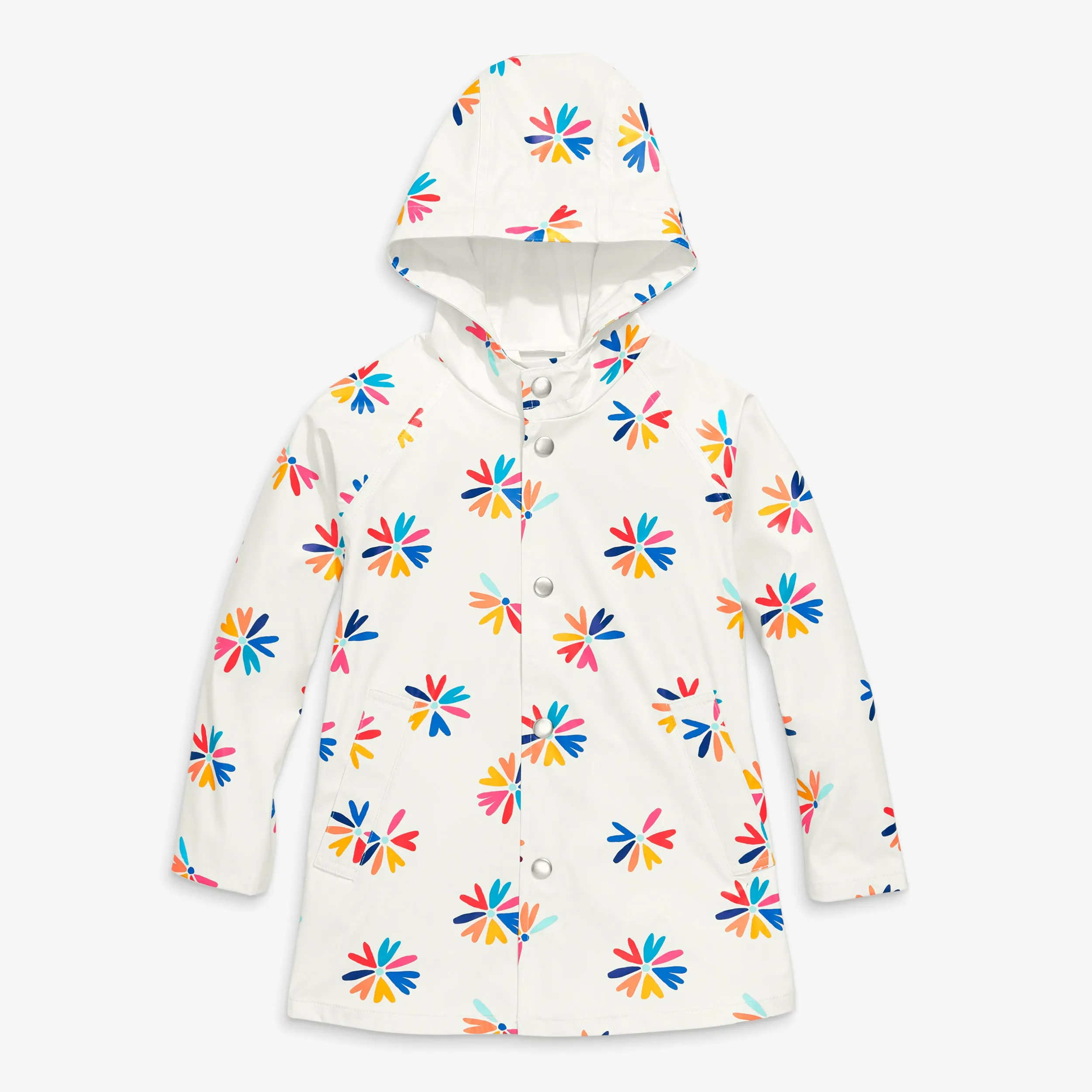 Kids raincoat in bright blooms