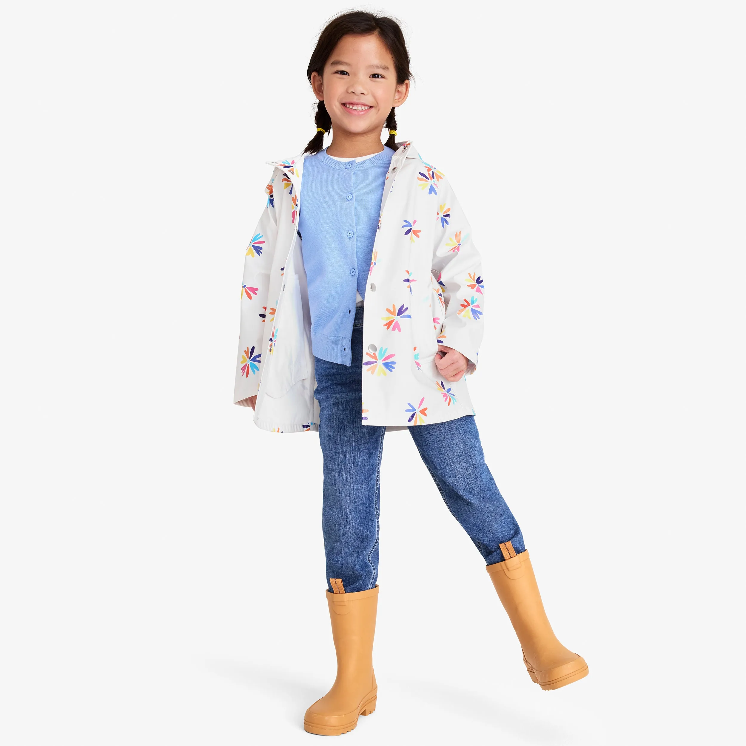 Kids raincoat in bright blooms