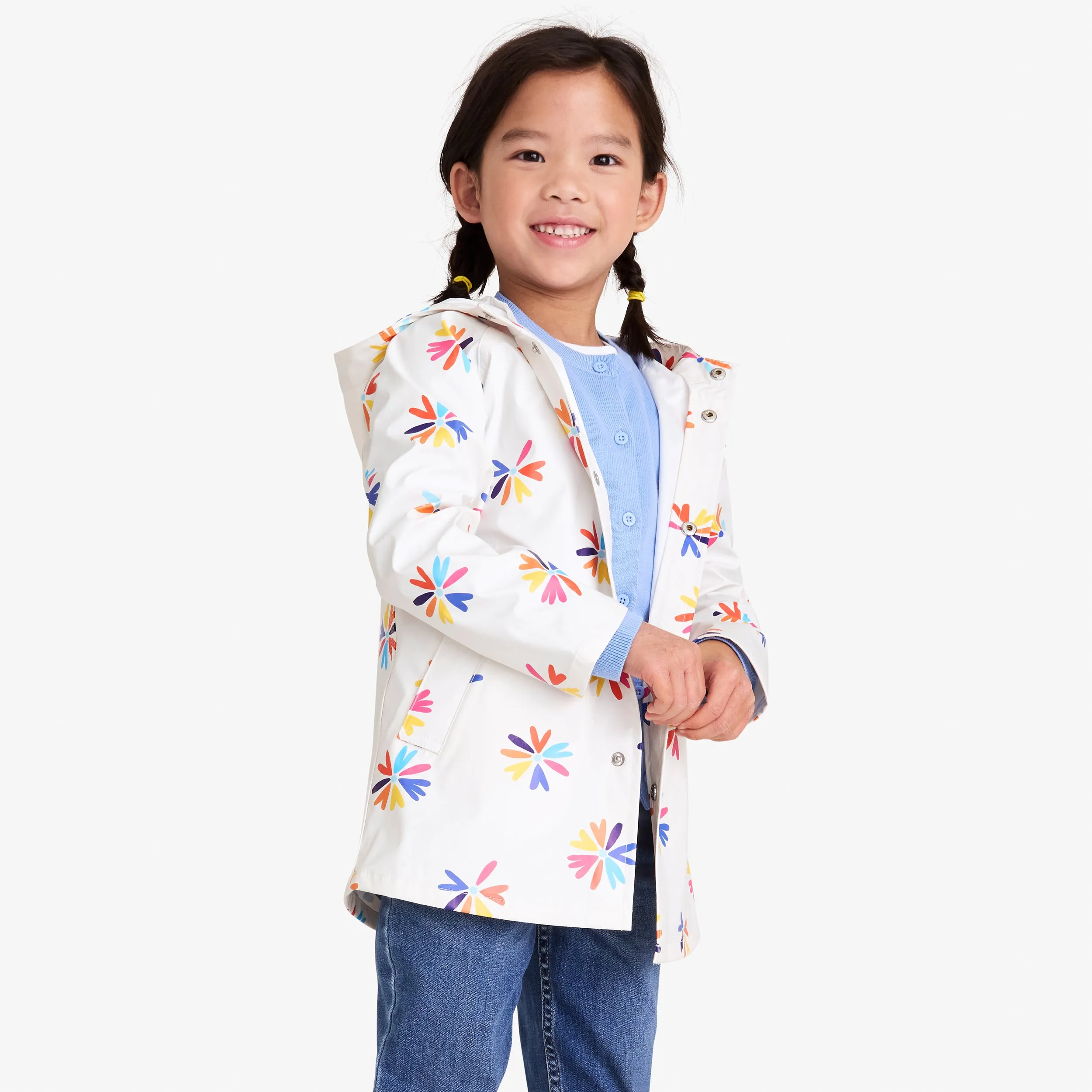 Kids raincoat in bright blooms