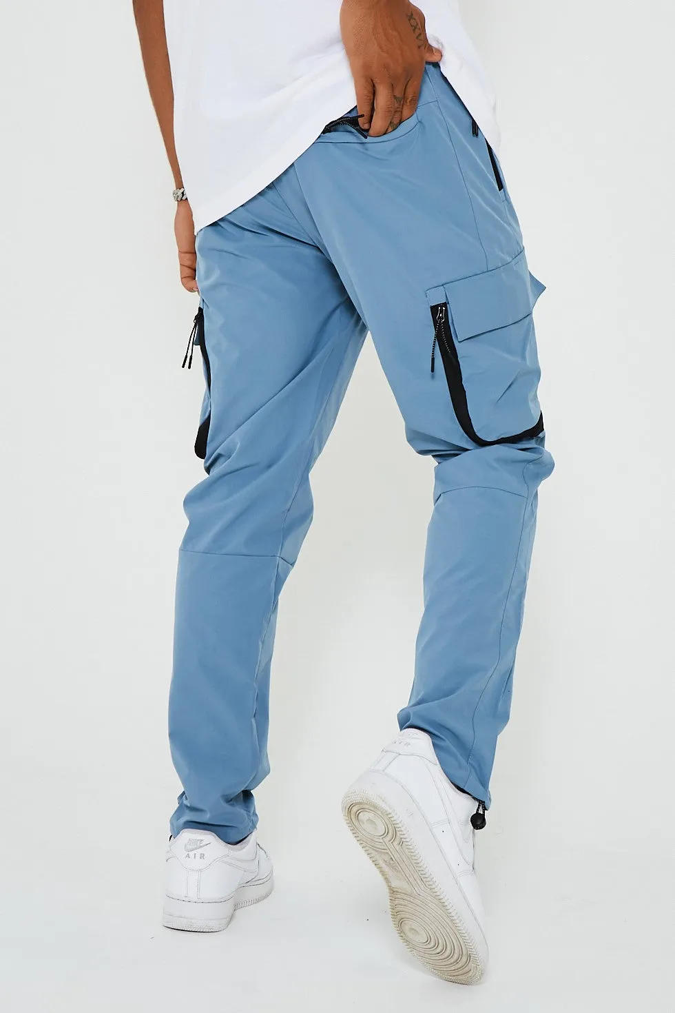 King Street Tapered Cargo Woven Pants - Blue