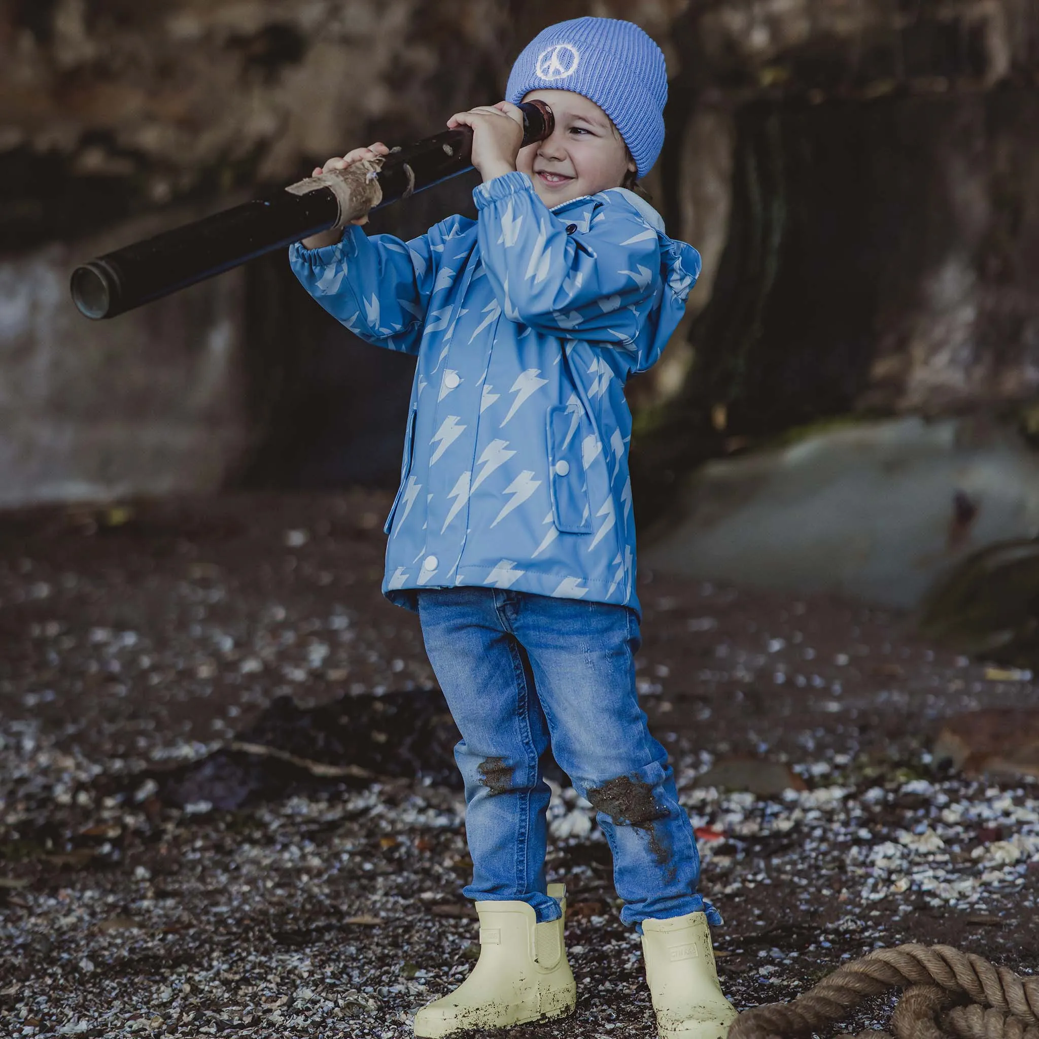 Lightning Bolt Recycled Lined Raincoat