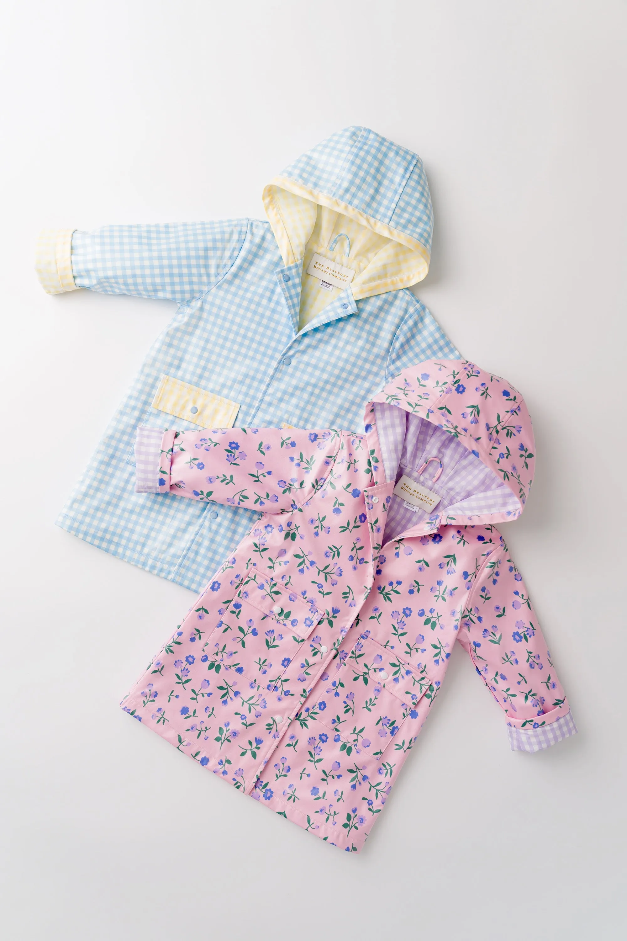 Liquid Sunshine Slicker - Tuxedo Park Tulips with Lauderdale Lavender Gingham