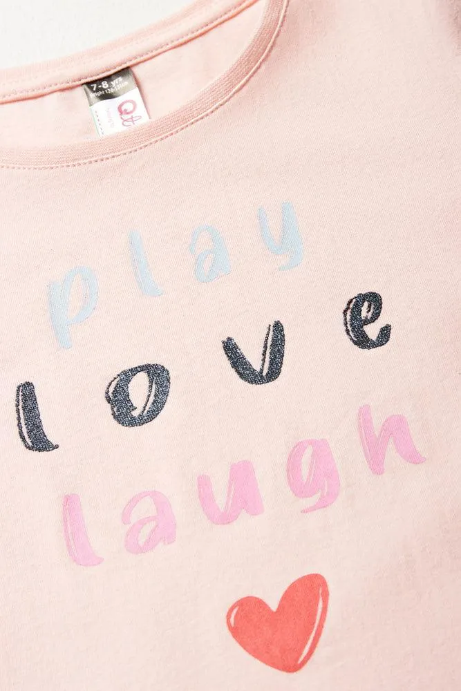 Love Short Sleeve T-Shirt Pink