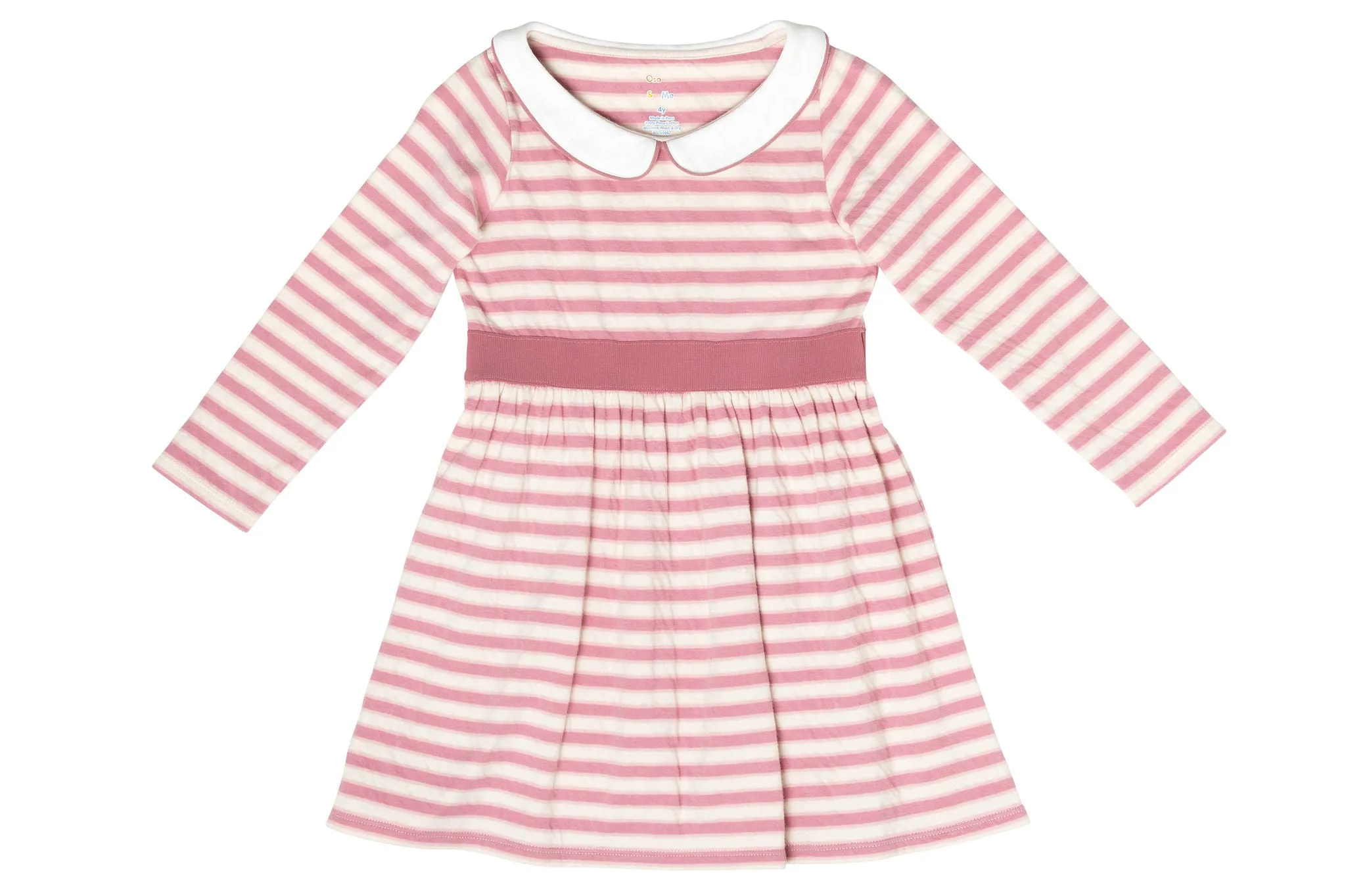 Marie Clare Dress Rose Rugby Stripe