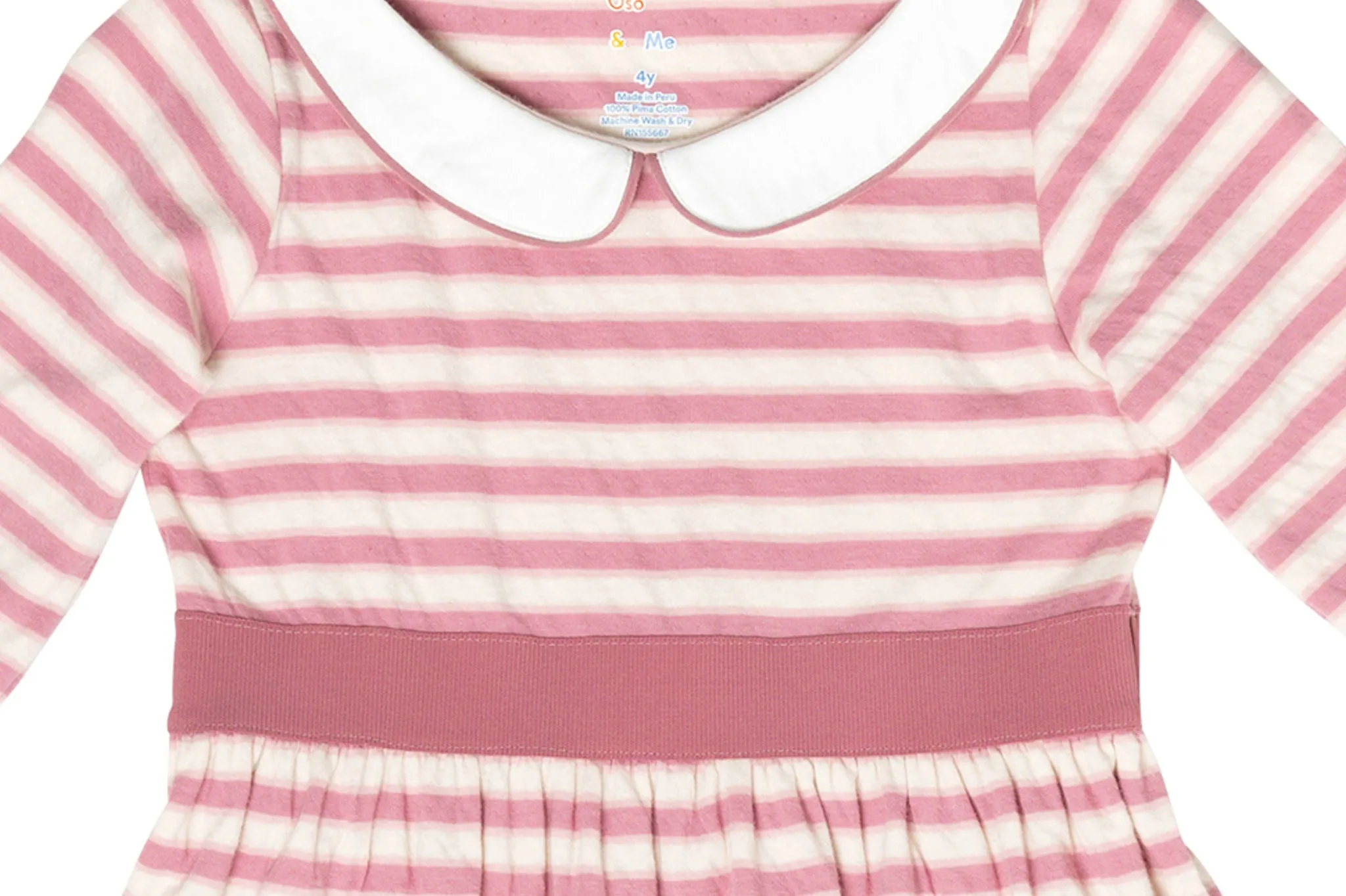 Marie Clare Dress Rose Rugby Stripe