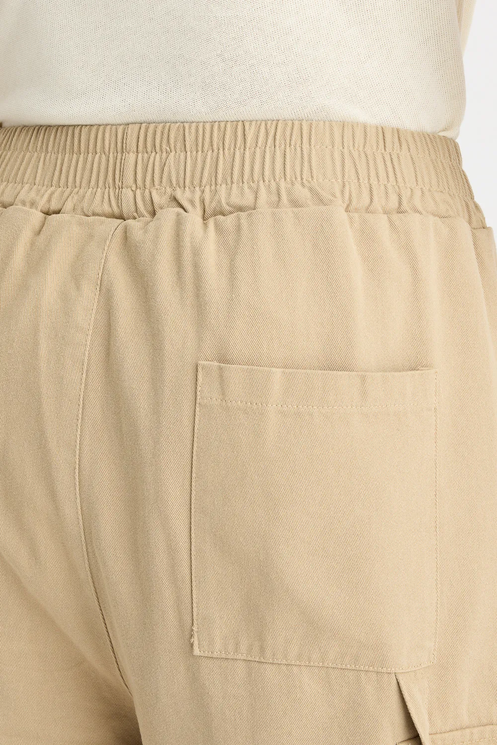 Men's Beige Elasticated Parachute Cargo