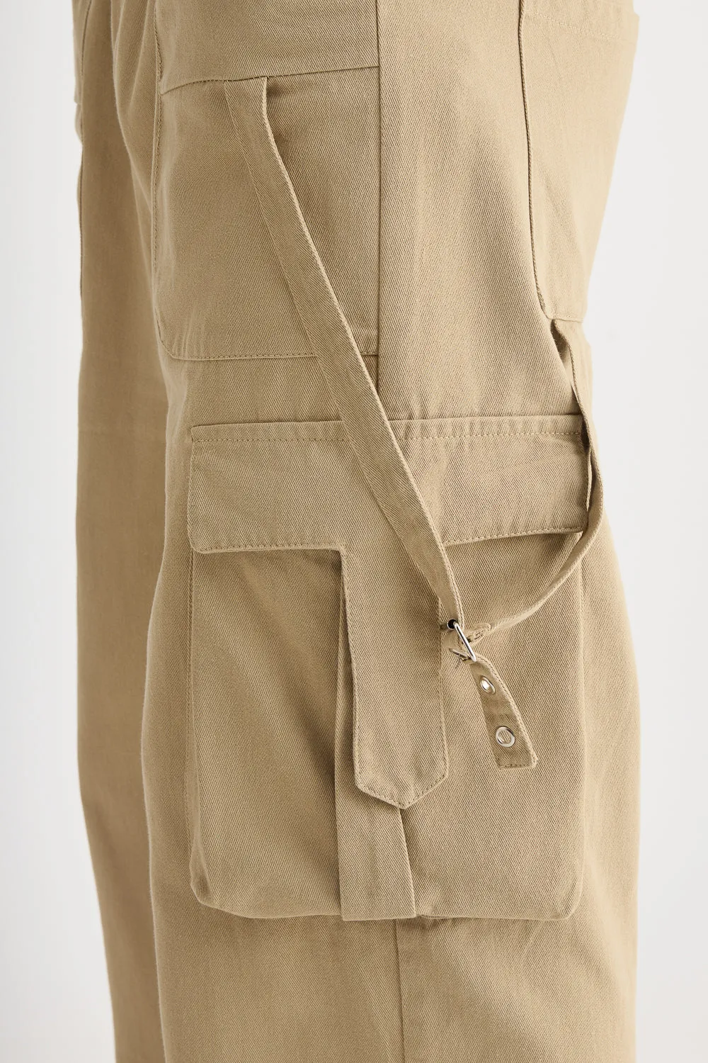 Men's Beige Elasticated Parachute Cargo