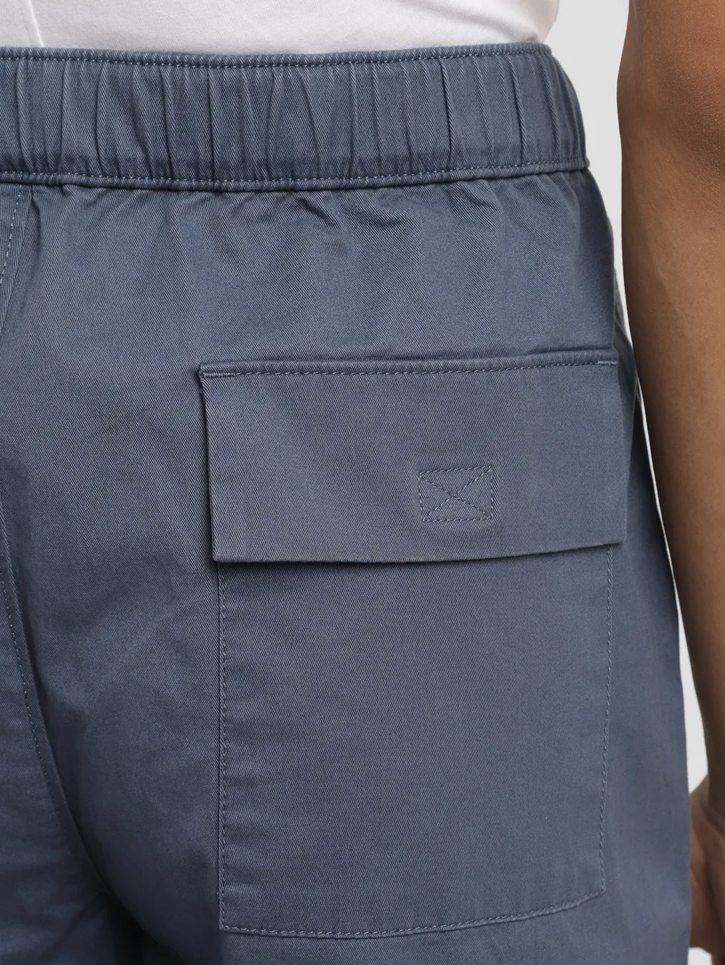 Men's Blue Loose Fit Cargos