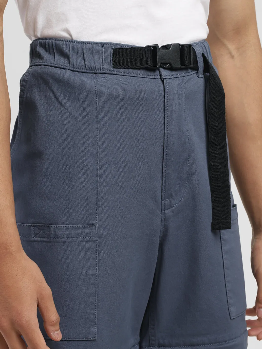 Men's Blue Loose Fit Cargos