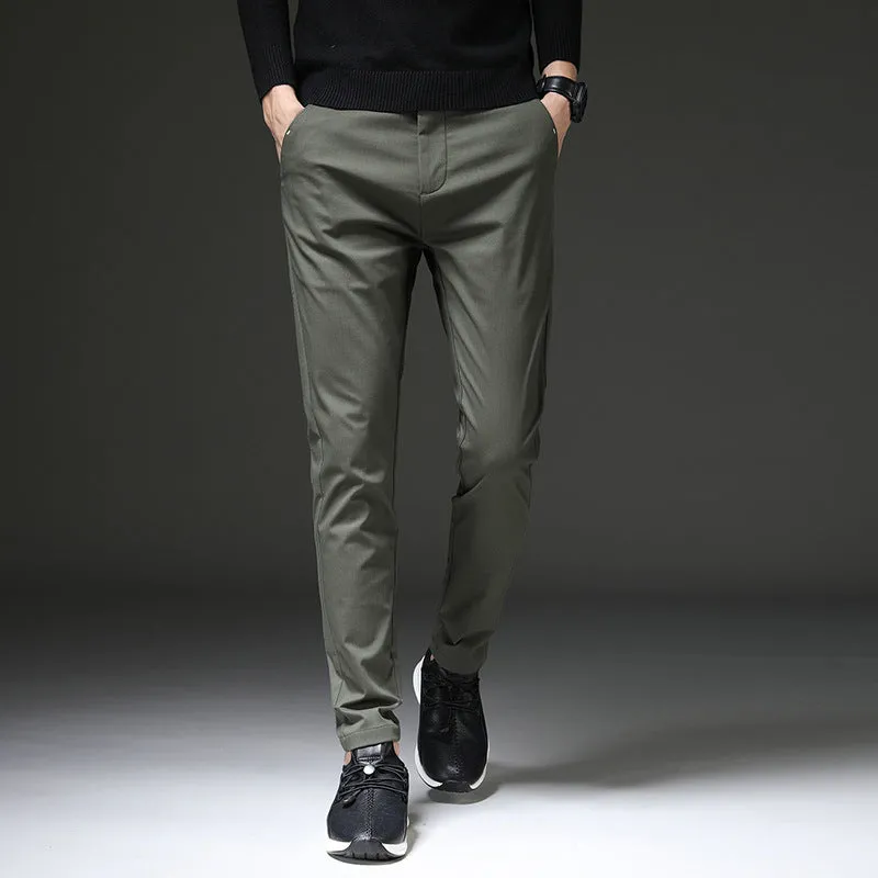 Men's Elastic Thin Casual Straight Pants