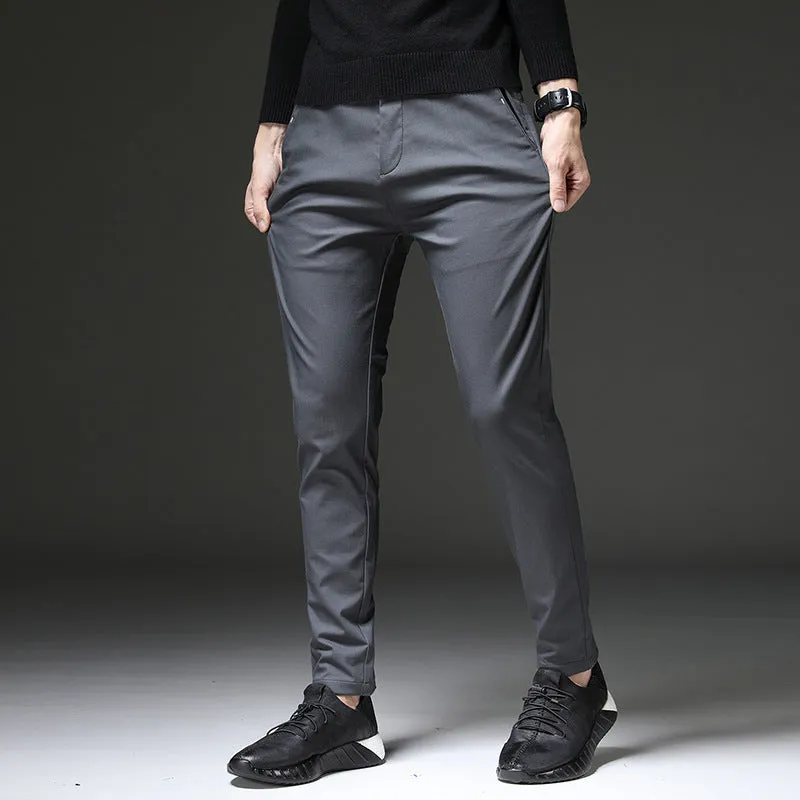 Men's Elastic Thin Casual Straight Pants